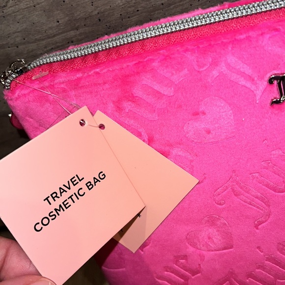 NWT Juicy Couture Pink Logo Travel Cosmetic Bag/Pouch - Picture 6 of 10